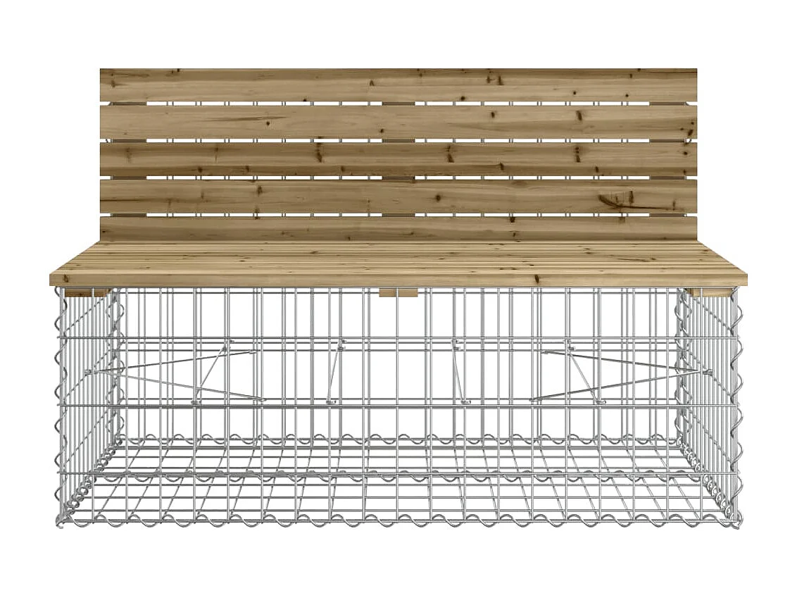 Banc de jardin avec panier en gabion bois de pin imprégné