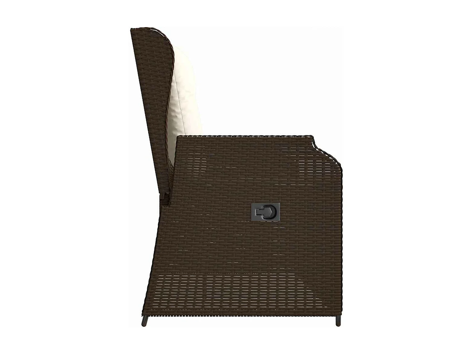 Banco de jardim reclinável com almofadões vime PE castanho