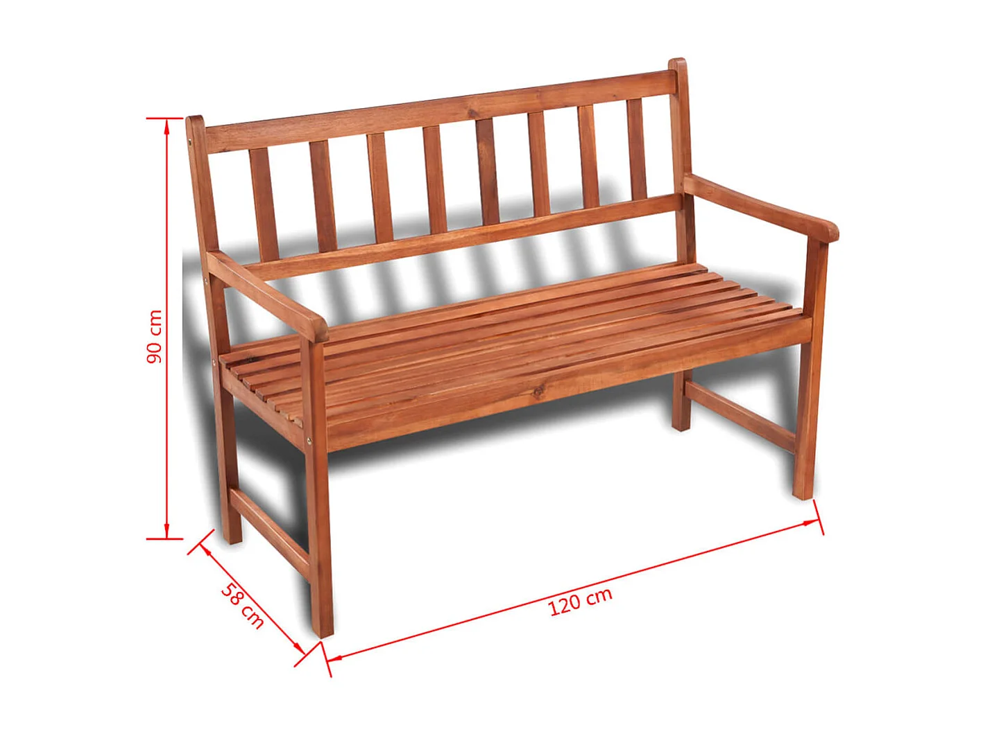 Banc de jardin 120 cm Bois solide d'acacia