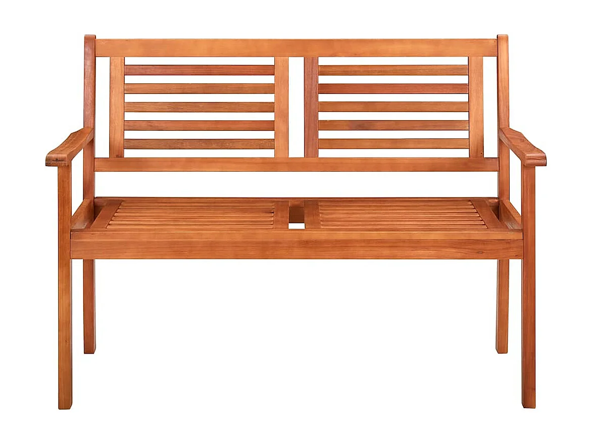 Banc de jardin 2 places avec coussin 120 cm Bois d'eucalyptus