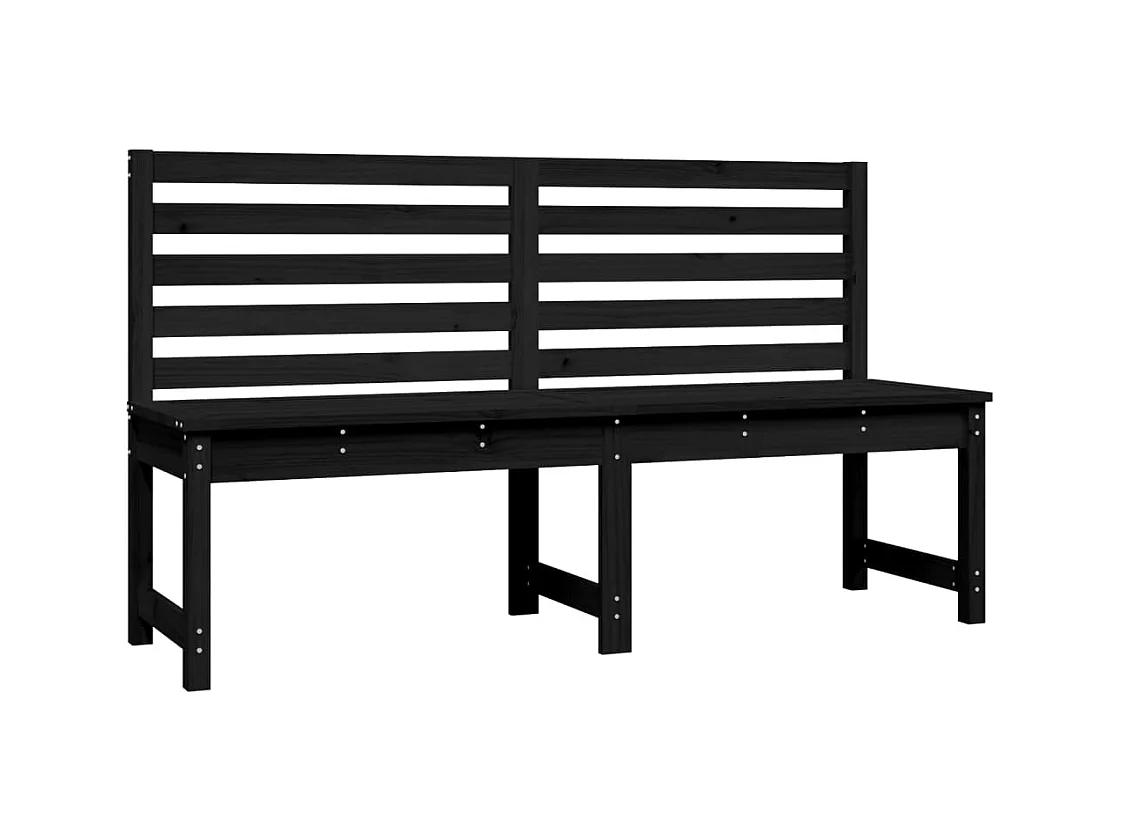 Banco de jardín madera maciza pino negro 157,5 cm