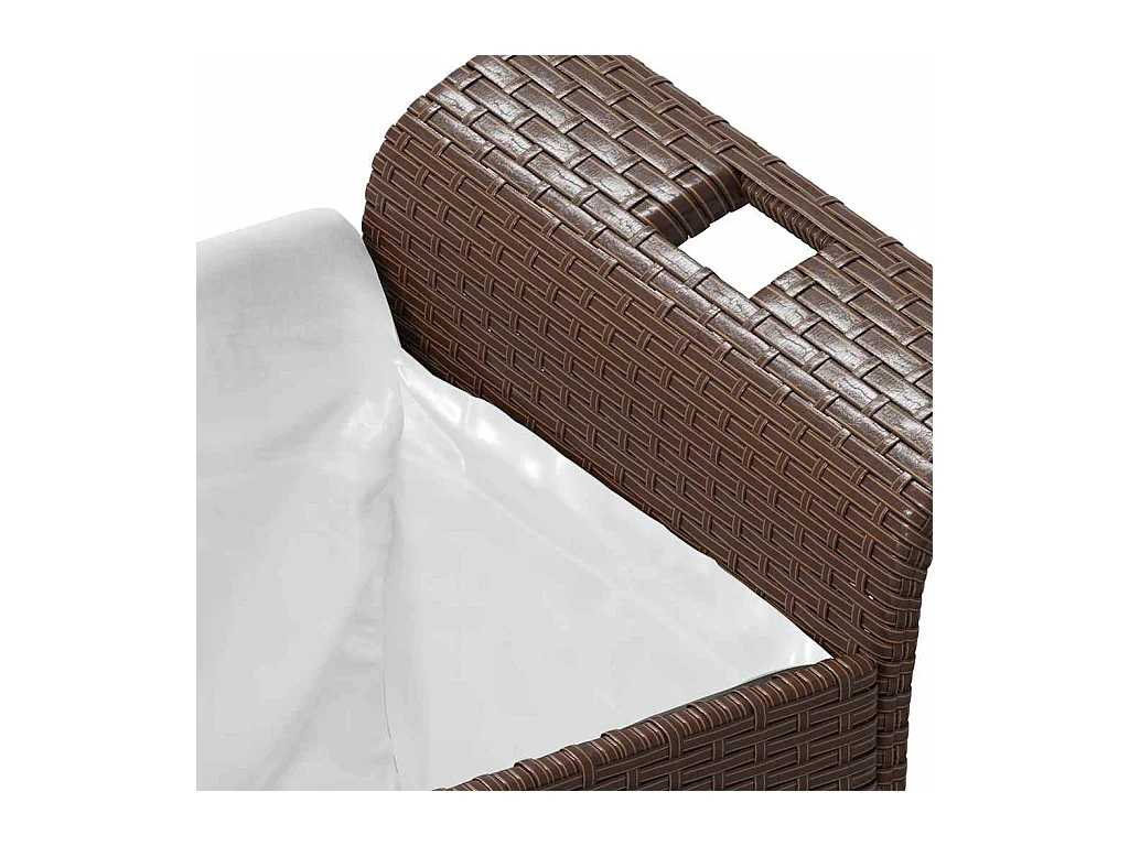 Banc de jardin avec coussin marron 116x46x57 cm résine tressée