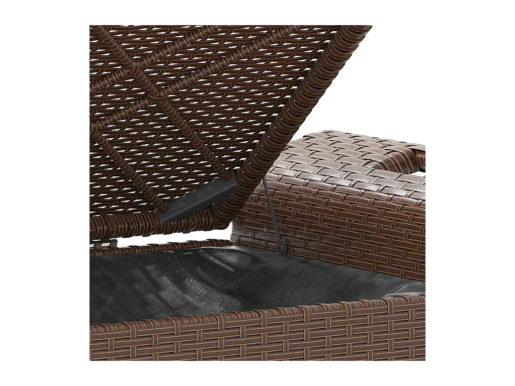 Banc de jardin avec coussin marron 116x46x57 cm résine tressée