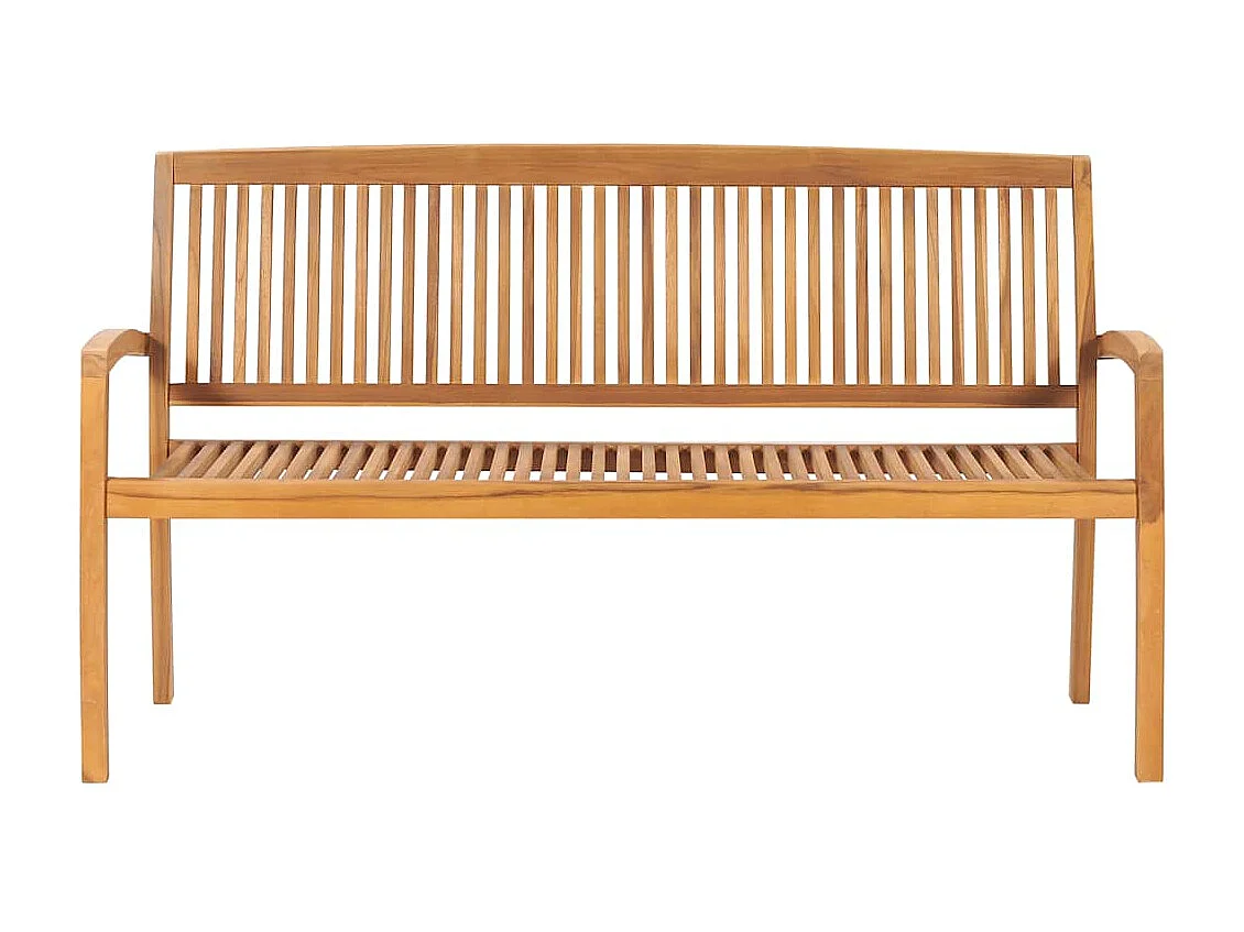 Banc 3 places empilable de jardin 159 cm Bois de teck solide