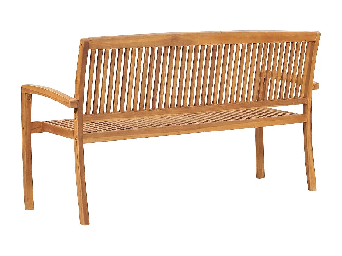 Banc 3 places empilable de jardin 159 cm Bois de teck solide