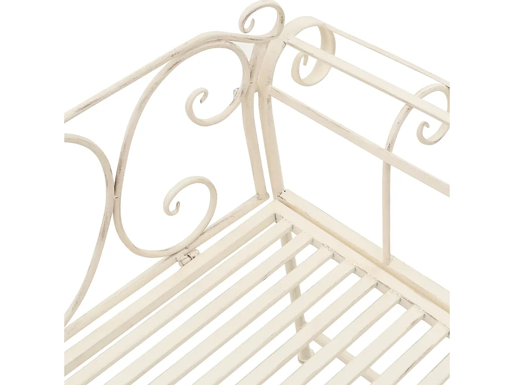 Banco de jardín 132 cm metal antiguo blanco