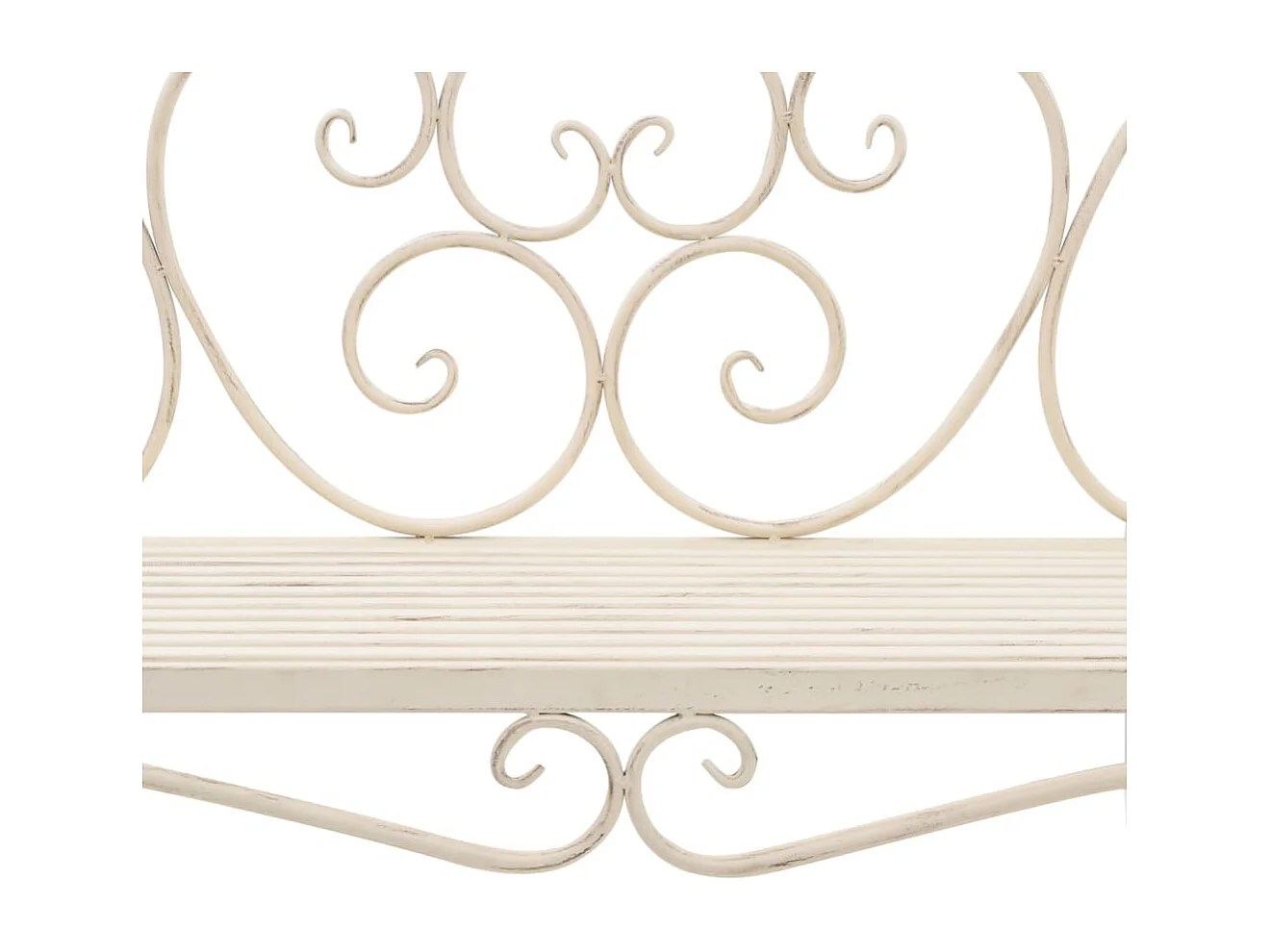 Banco de jardín 132 cm metal antiguo blanco