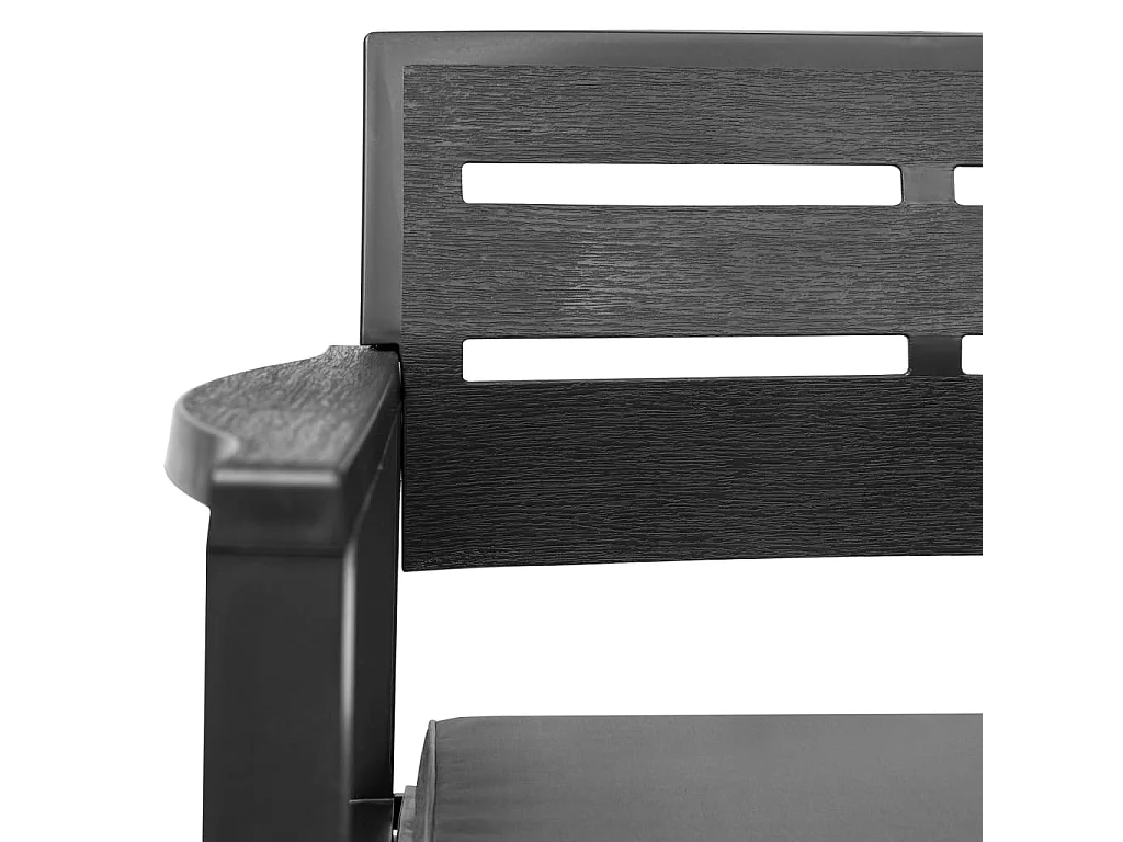 Banco de jardín 2 plazas con cojines 133 cm plástico gris