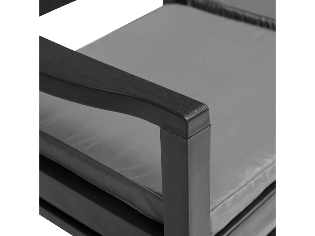 Banco de jardín 2 plazas con cojines 133 cm plástico gris