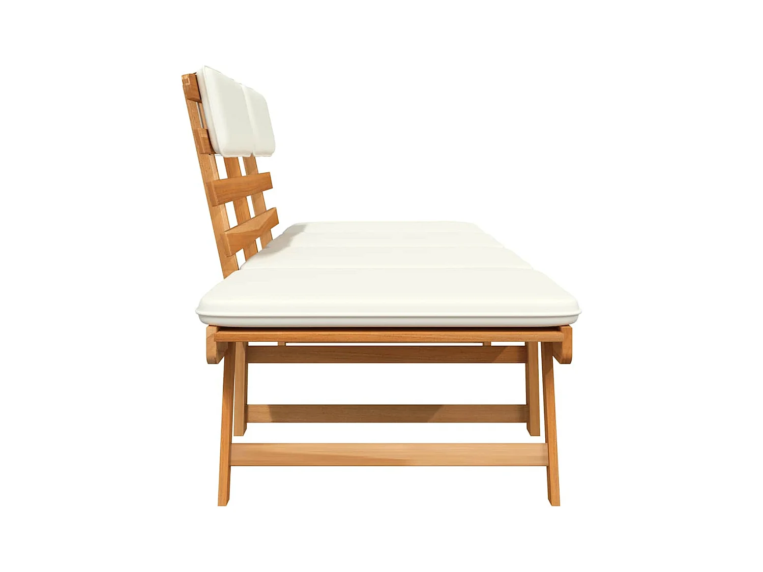 Banc de jardin avec coussins 2-en-1 190 cm Bois solide d'acacia