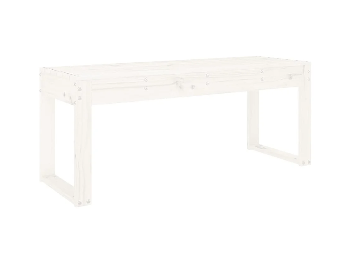 Banc de jardin blanc 110x38x45 cm bois massif de pin