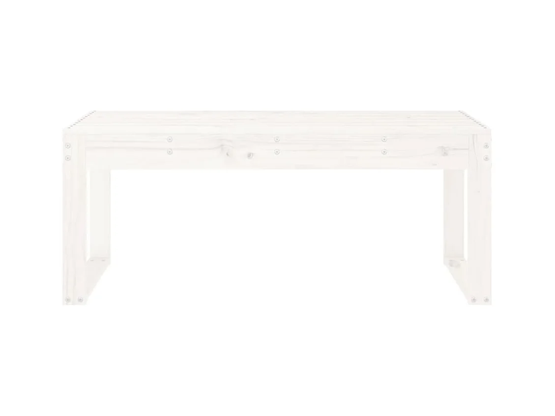 Banc de jardin blanc 110x38x45 cm bois massif de pin