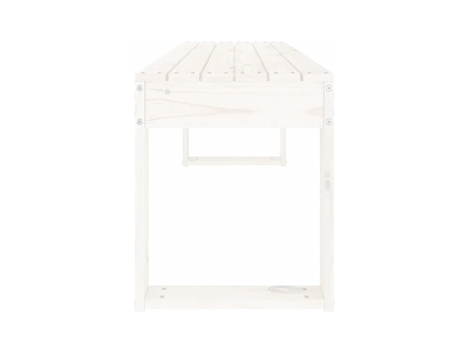 Banc de jardin blanc 110x38x45 cm bois massif de pin
