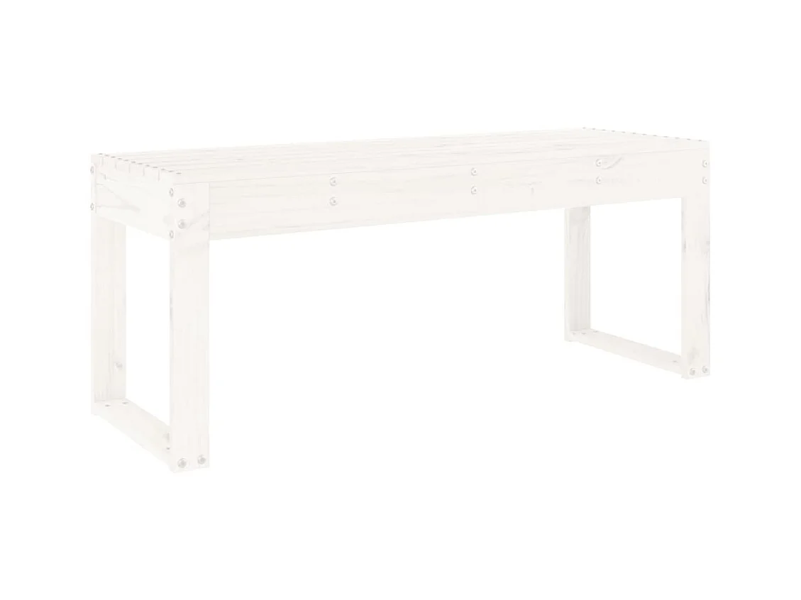 Banc de jardin blanc 110x38x45 cm bois massif de pin