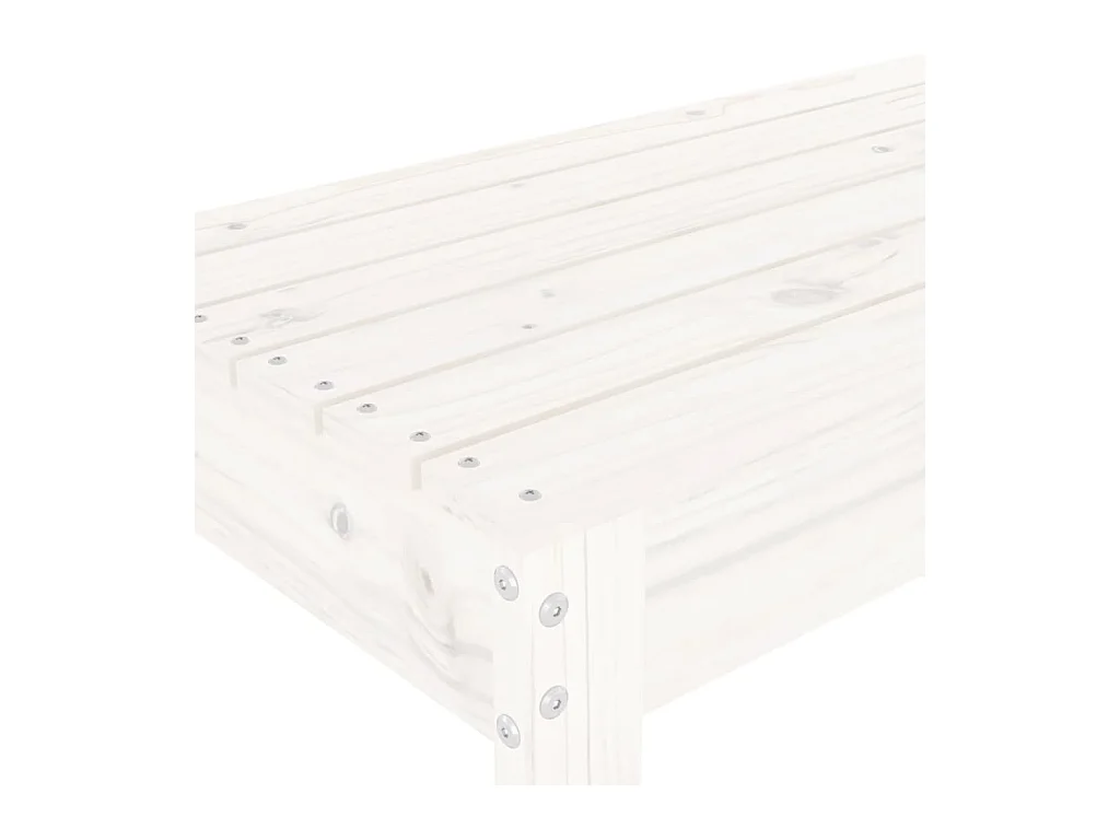Banc de jardin blanc 110x38x45 cm bois massif de pin