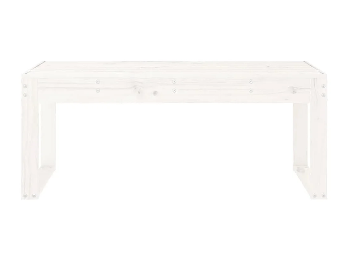 Banc de jardin blanc 110x38x45 cm bois massif de pin