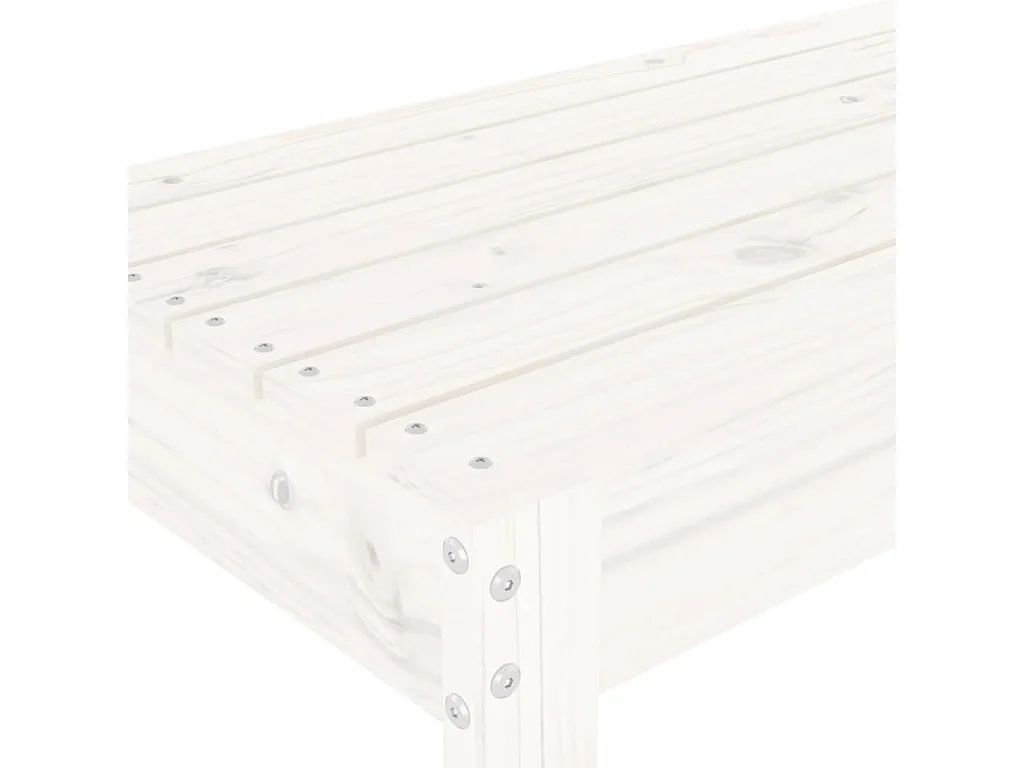 Banc de jardin blanc 110x38x45 cm bois massif de pin