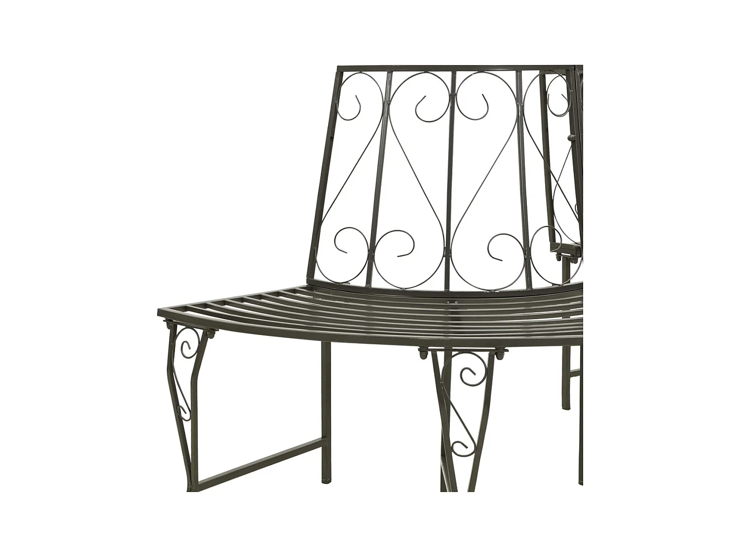 Banco de jardim para árvore semicircular 160 cm aço