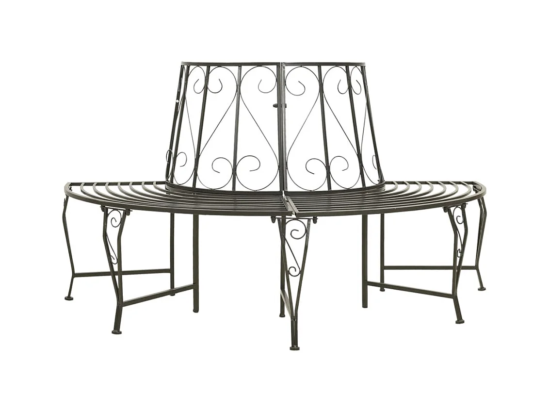 Banc d'arbre de jardin Demi-rond 160 cm Acier