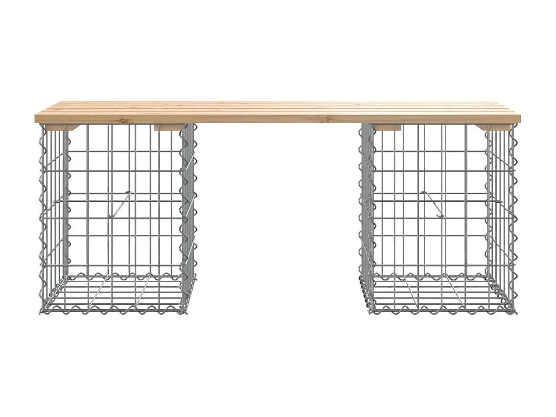 Banco de jardín diseño gaviones madera maciza pino 103x31x42 cm