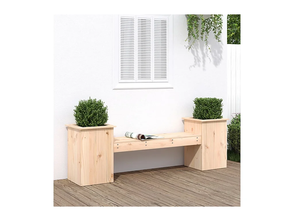 Banc avec jardinières 184,5x39,5x56,5 cm bois massif de pin