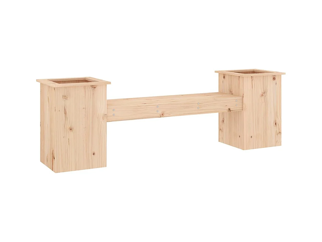 Banc avec jardinières 184,5x39,5x56,5 cm bois massif de pin