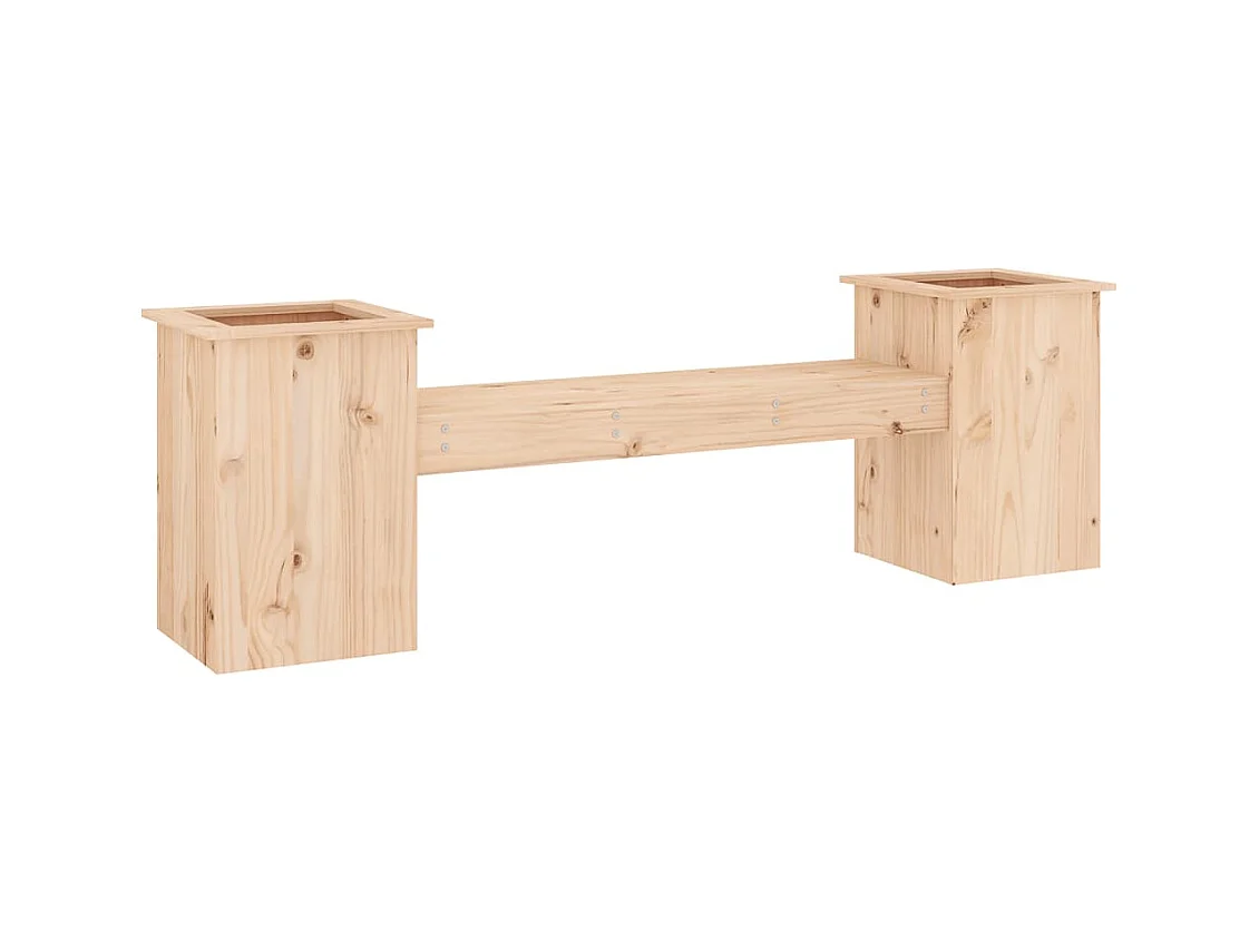 Banc avec jardinières 184,5x39,5x56,5 cm bois massif de pin