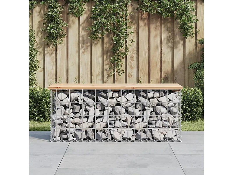 Banc de jardin design de gabion 103x31,5x42 bois massif de pin