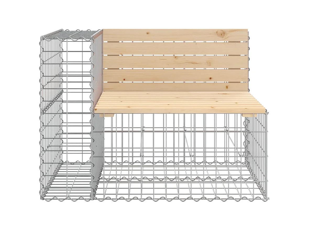 Banc de jardin design gabion 287x71x65,5 cm bois massif de pin