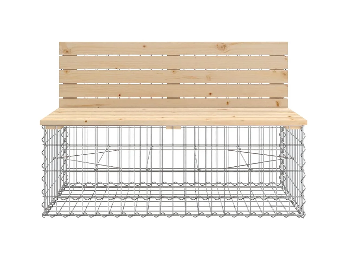 Banc de jardin design gabion 287x71x65,5 cm bois massif de pin