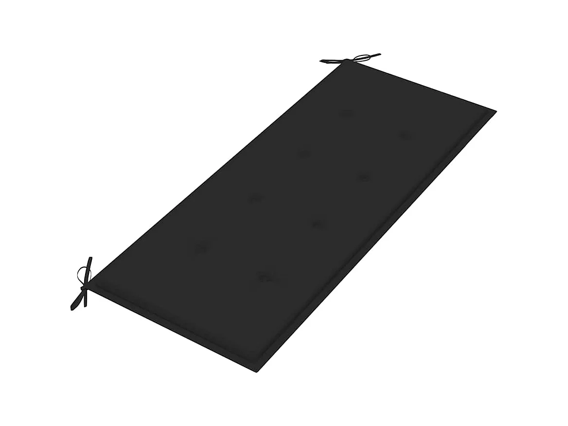 Bank Batavia met zwart kussen 120 cm massief teakhout