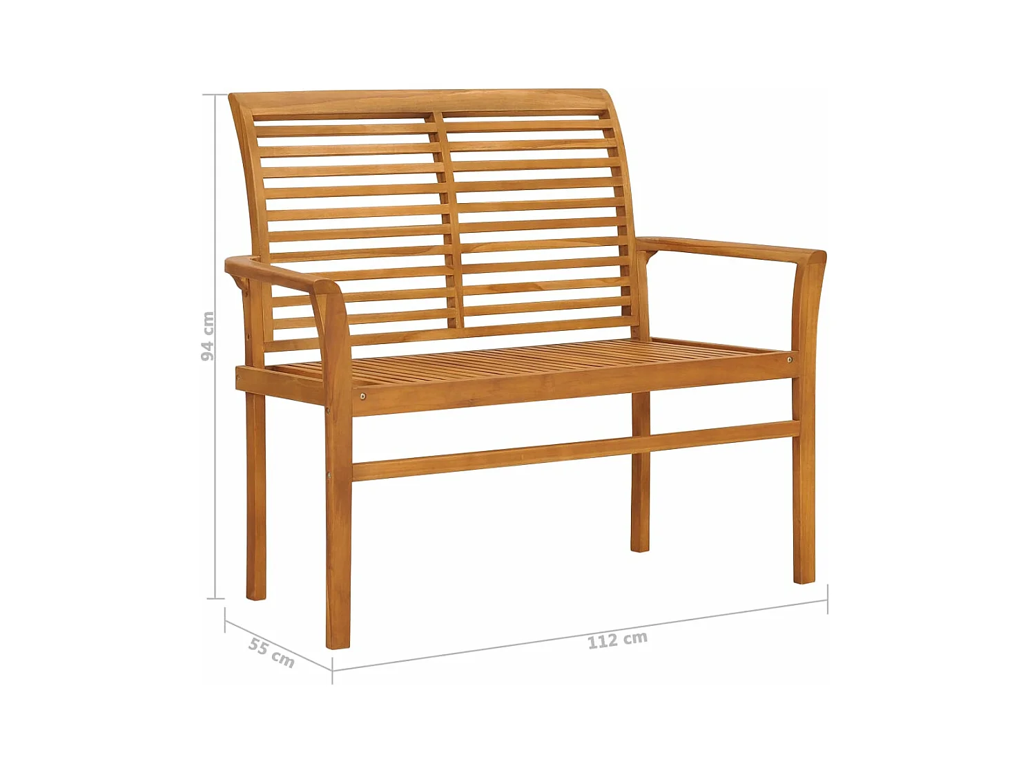 Banc de jardin 112 cm Bois de teck solide