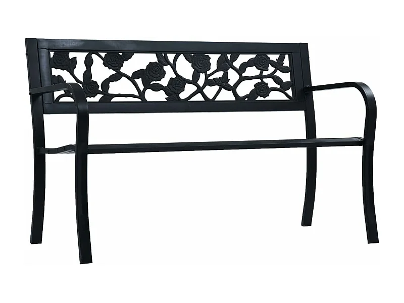 Banco de jardín acero negro 125 cm