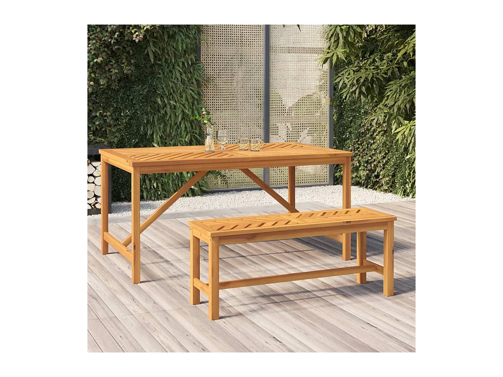 Banc de jardin 110 cm bois massif d'acacia