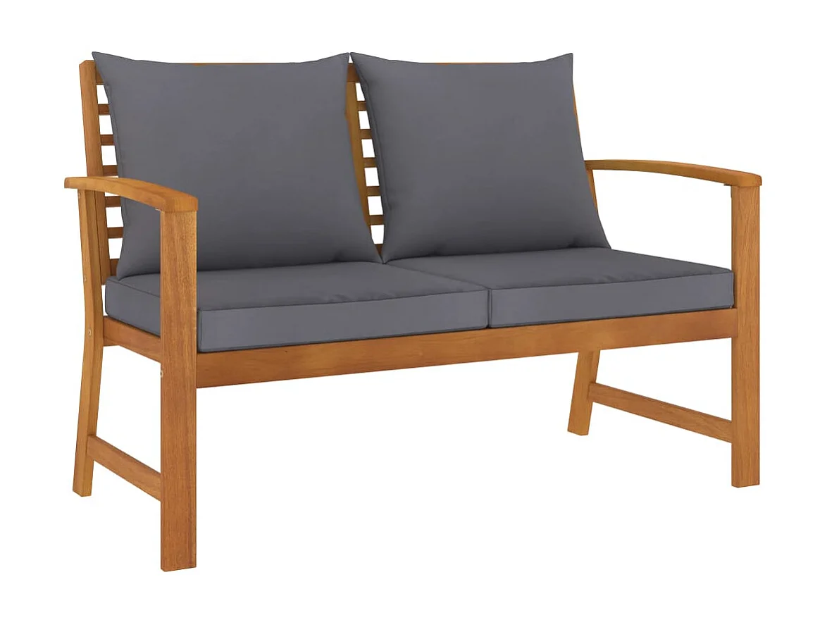 Banc de jardin et coussin gris foncé 120cm Bois solide d'acacia