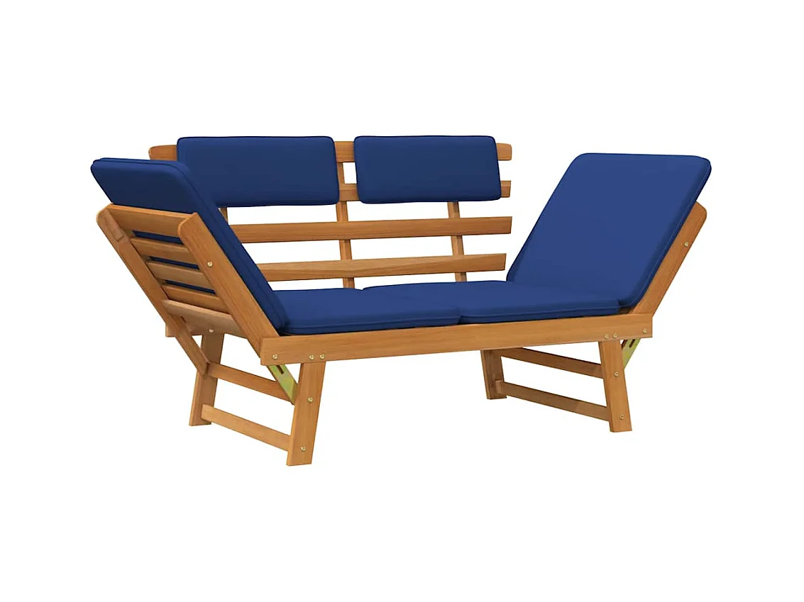 Banc de jardin avec coussins 2-en-1 190 cm Bois solide d'acacia