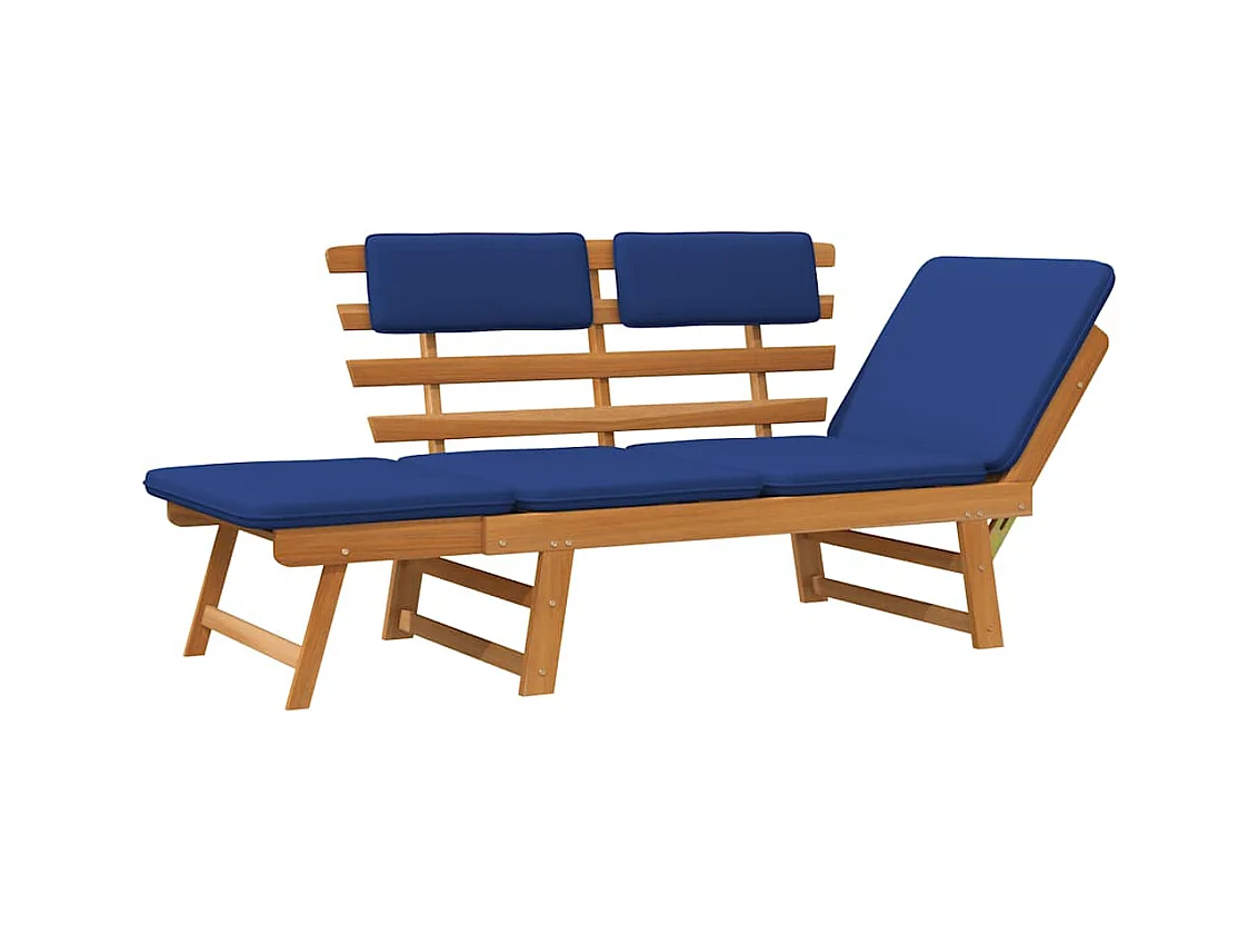 Banc de jardin avec coussins 2-en-1 190 cm Bois solide d'acacia