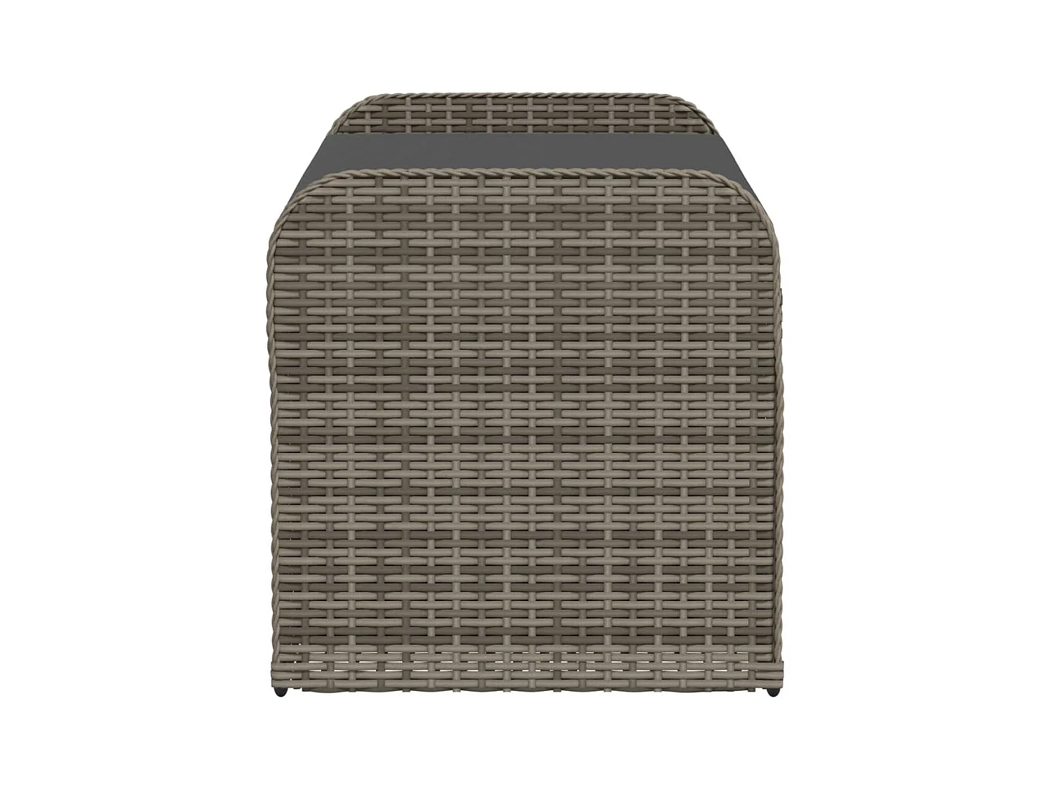 Banc de rangement avec coussin gris 115x51x52 cm résine tressée