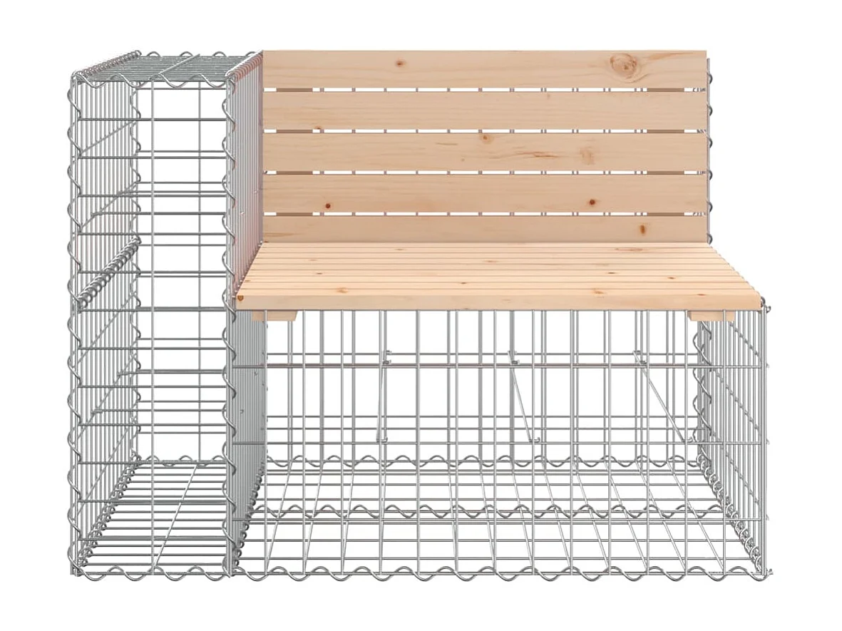 Banc de jardin design gabion 184x71x65,5 cm bois massif de pin
