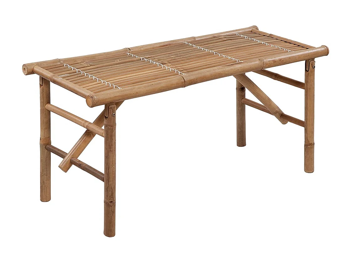 Banc de jardin pliable avec coussin 118 cm Bambou