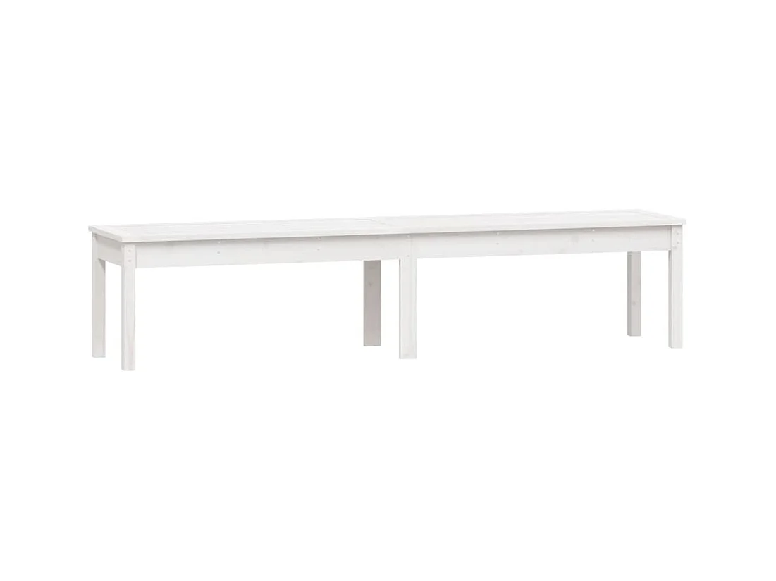 Banc de jardin à 2 places blanc 203,5x44x45 cm bois massif pin