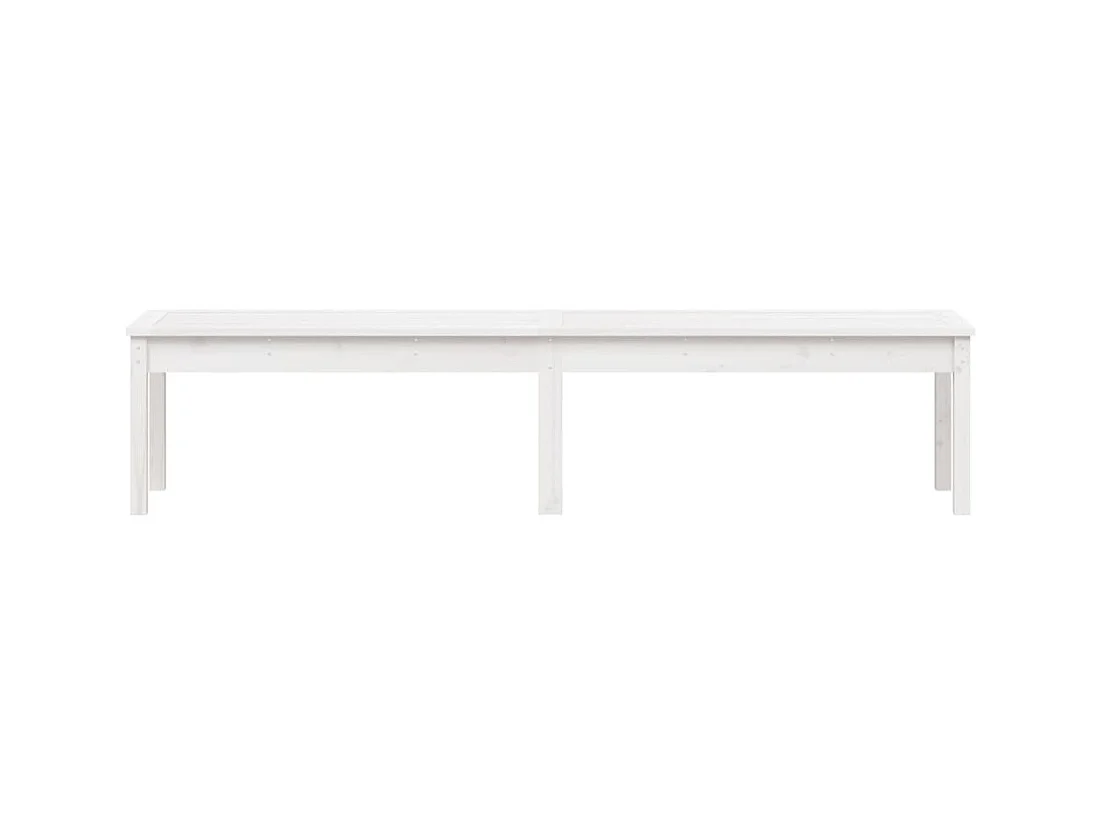 Banc de jardin à 2 places blanc 203,5x44x45 cm bois massif pin