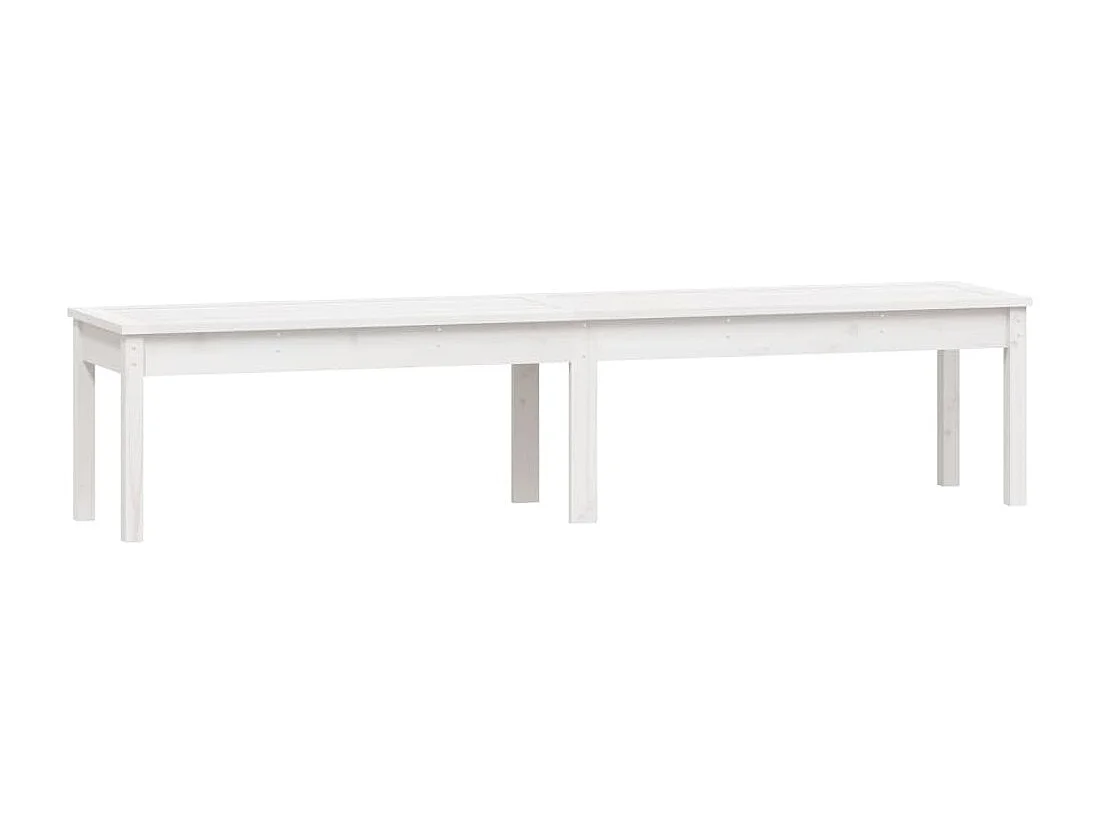 Banc de jardin à 2 places blanc 203,5x44x45 cm bois massif pin