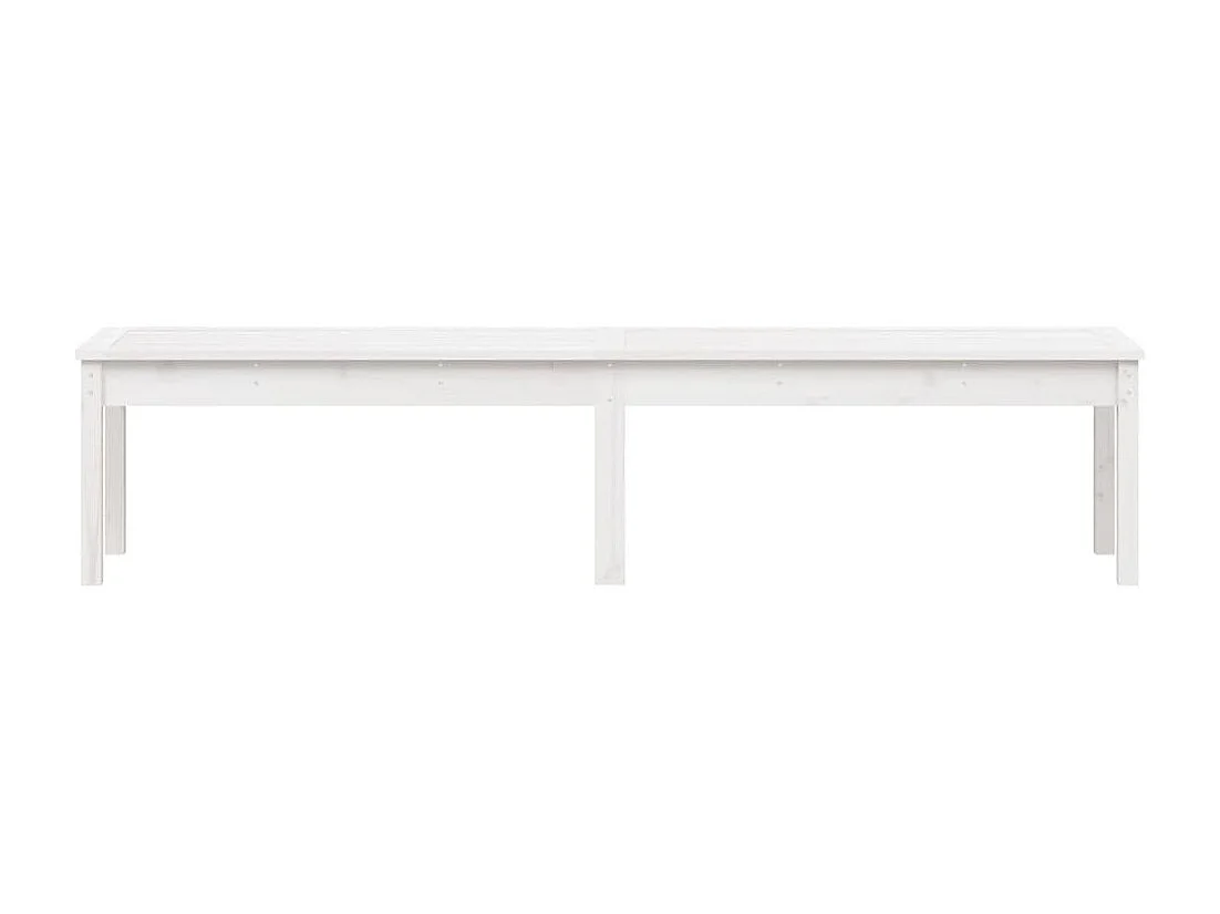 Banc de jardin à 2 places blanc 203,5x44x45 cm bois massif pin