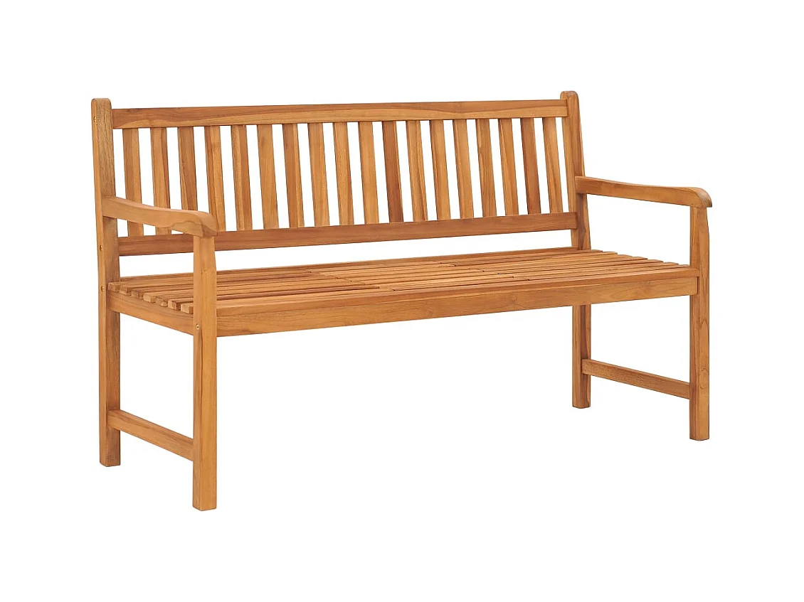 Banc de jardin 3 places avec table 150 cm Teck solide