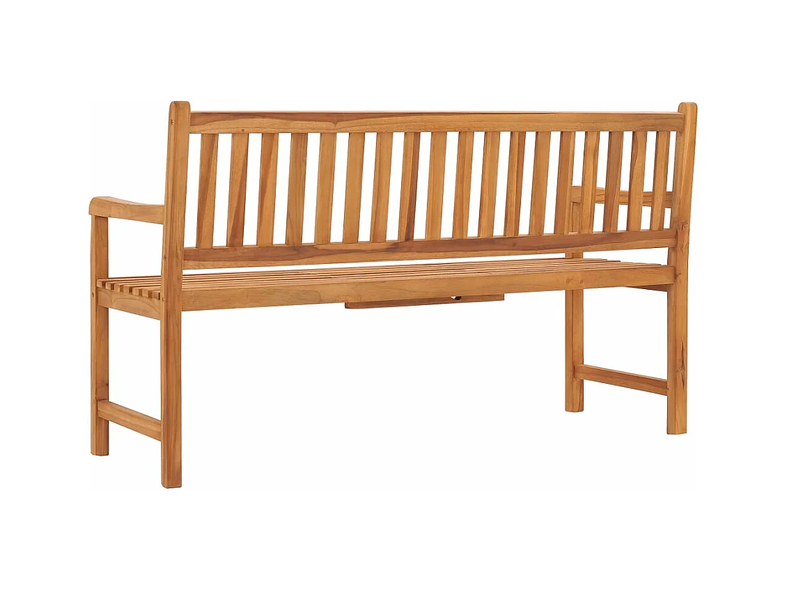 Banc de jardin 3 places avec table 150 cm Teck solide