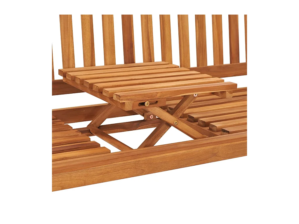 Banc de jardin 3 places avec table 150 cm Teck solide