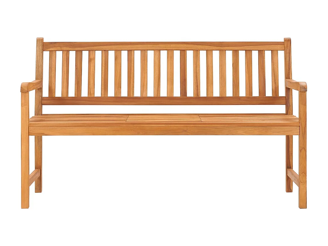 Banc de jardin 3 places avec table 150 cm Teck solide