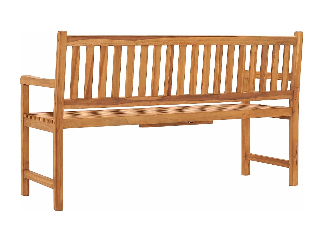 Banc de jardin 3 places avec table 150 cm Teck solide
