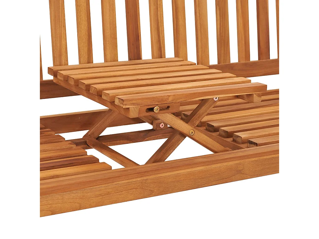 Banc de jardin 3 places avec table 150 cm Teck solide